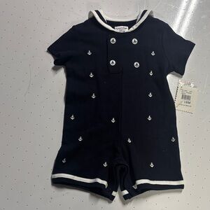 Kitestrings by Harstrings  Navy BlueNautical romper NWT 18m